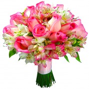 buque de noiva com rosas claras  e alstroemeria   - entregamos em toda BH