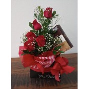 Carta de flores com chocolate